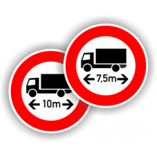 Indicatoare  Accesul Interzis Autovehiculelor Sau Ansamblurilor De Vehicule Cu Lungimea Mai Mare De ...M